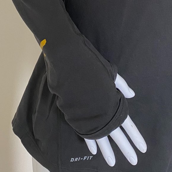 NIKE DRI-FIT TIGERS Gray Thumb holes Sweatshirt 1/2 Zip Front, Long Sleeve Sz M - Picture 5 of 16